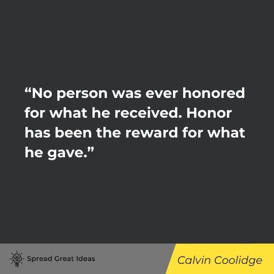 Calvin Coolidge quote on deserving 