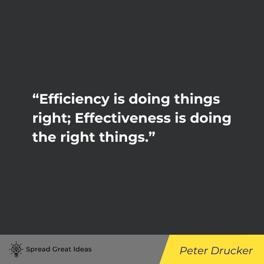 Peter Drucker quote on focus