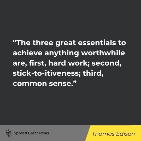Thomas Edison quote on hard work
