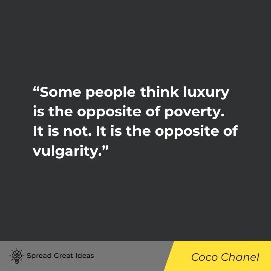 Coco Chanel quote on measuring wealth