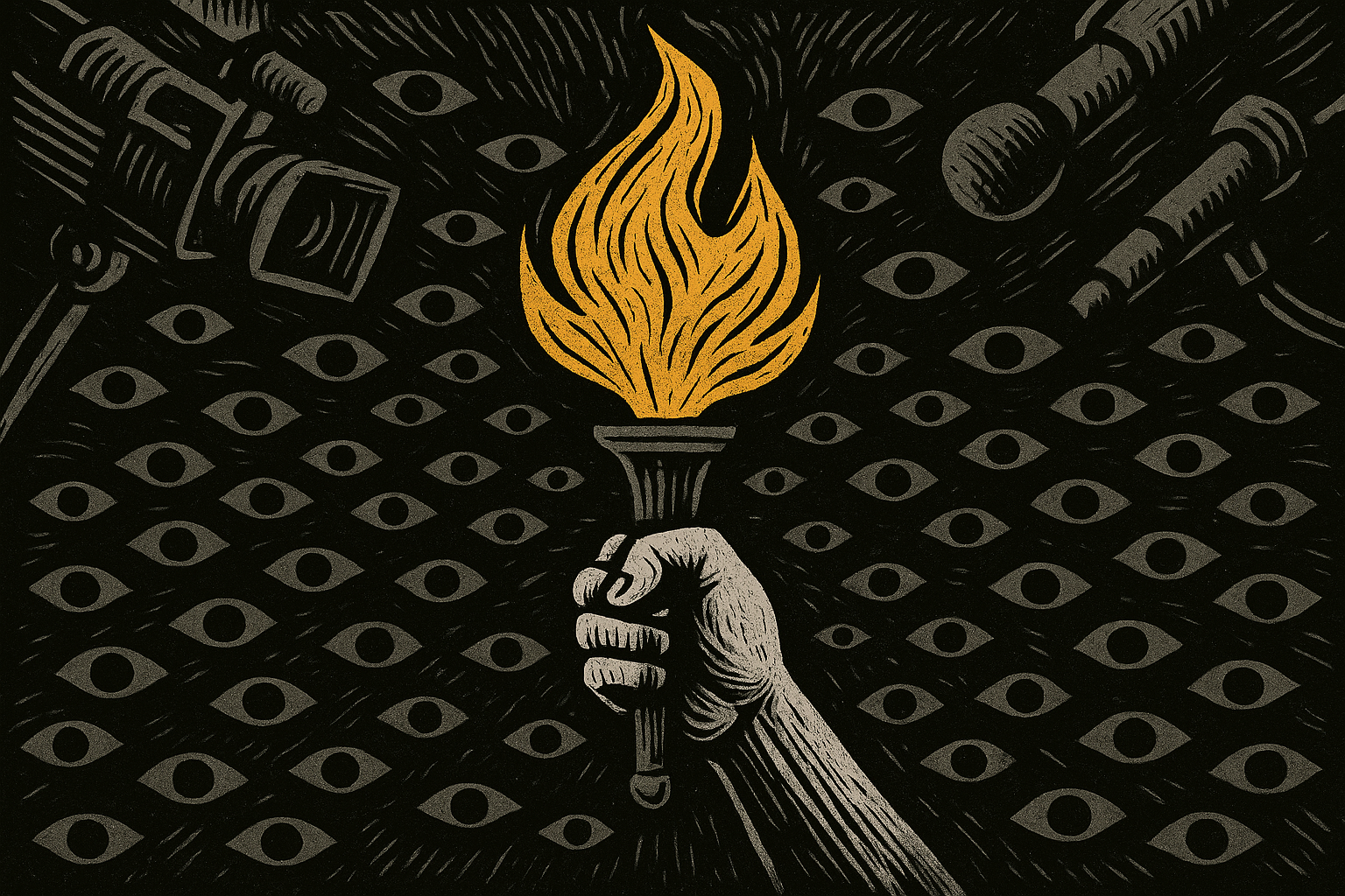 A flame held aloft drawing thousands of eyes and media cameras from the darkness