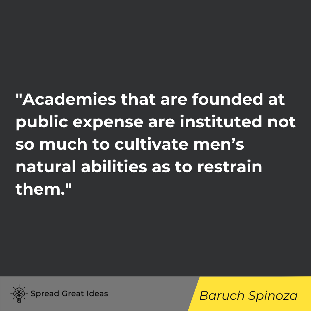 Baruch Spinoza quote on education 