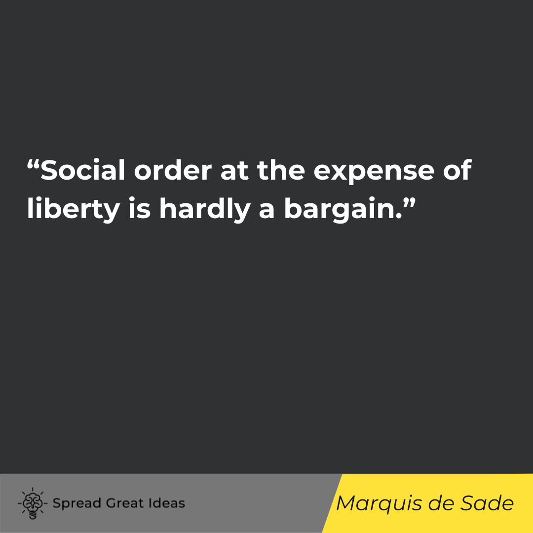 Marquis de Sade quote on collectivism