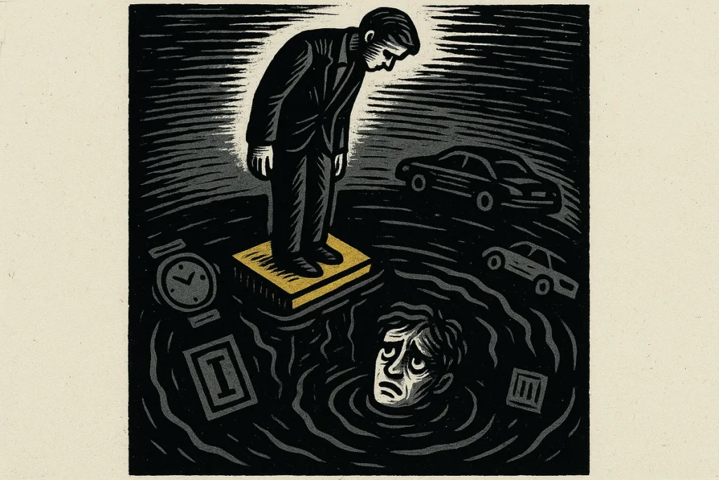Status Anxiety editorial illustration