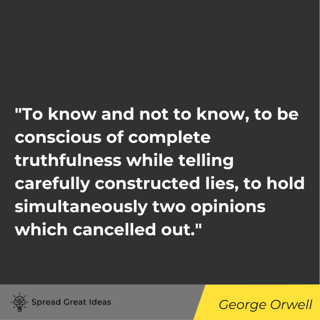 George Orwell quote on cognitive