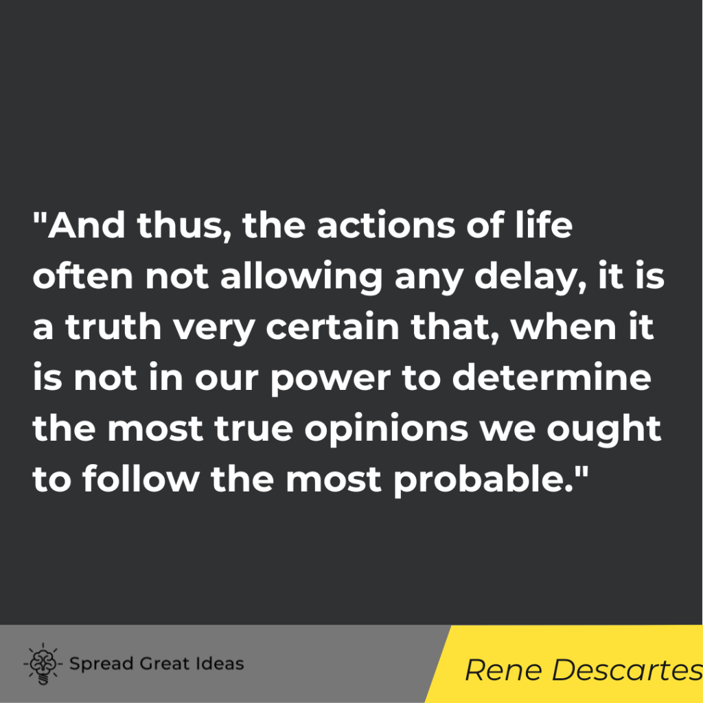Rene Descartes quote on cognitive
