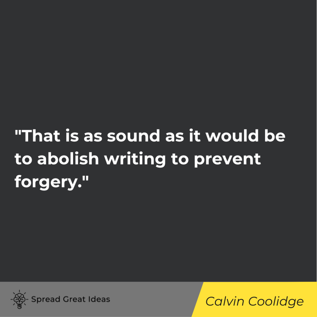 Calvin Coolidge quote on free market 