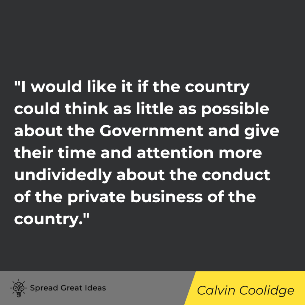 Calvin Coolidge quote on free market 