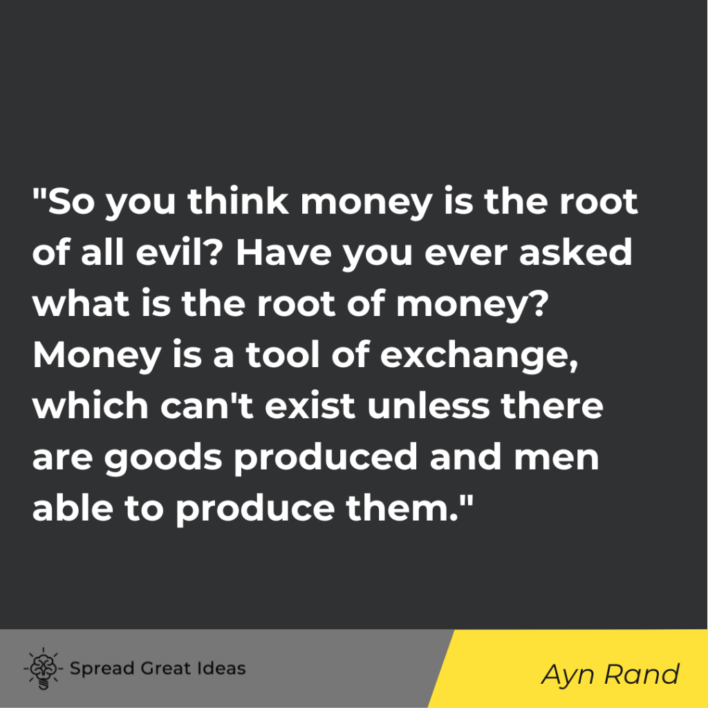 Any Rand quote on measuring wealth