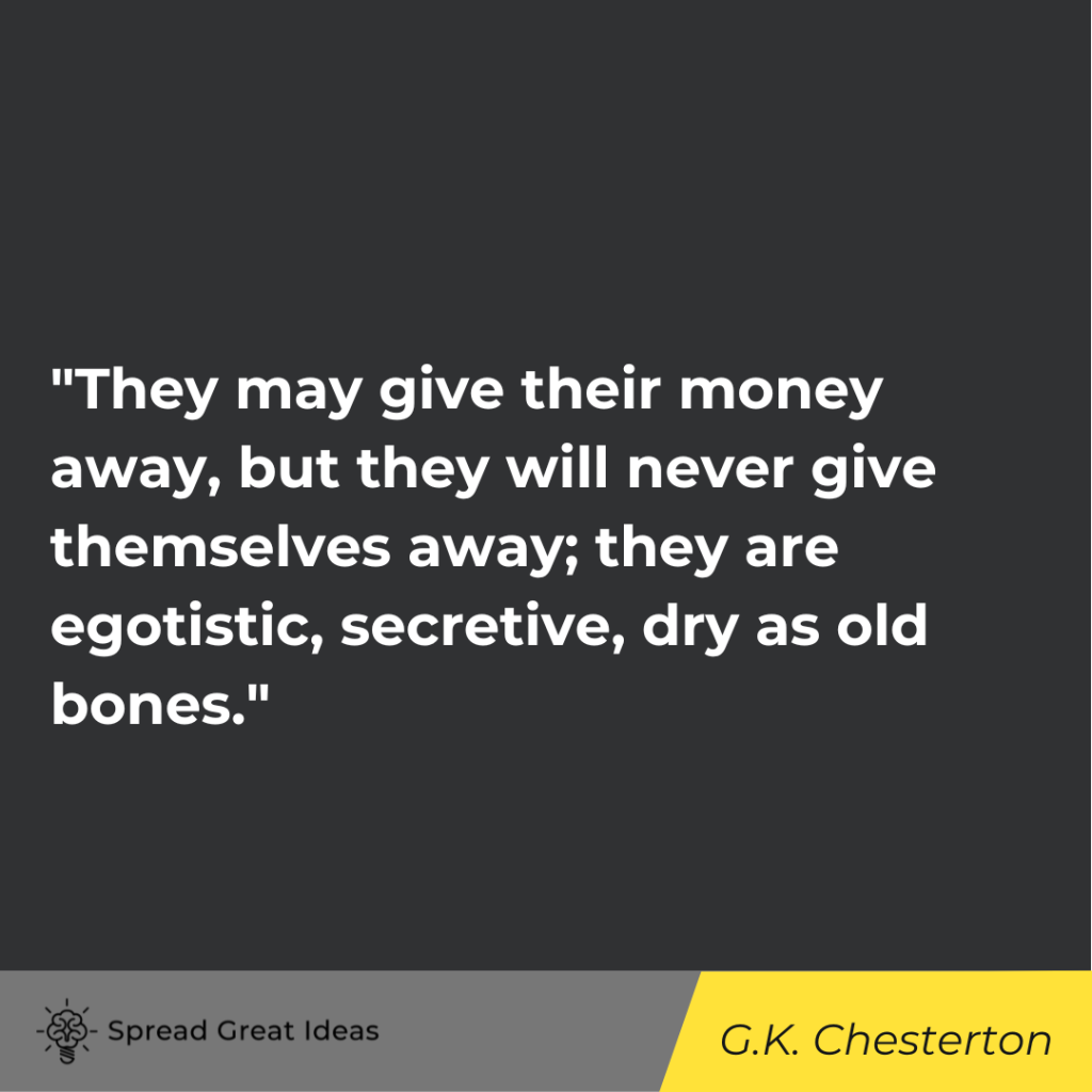 G.K. Chesterton quote on measuring wealth