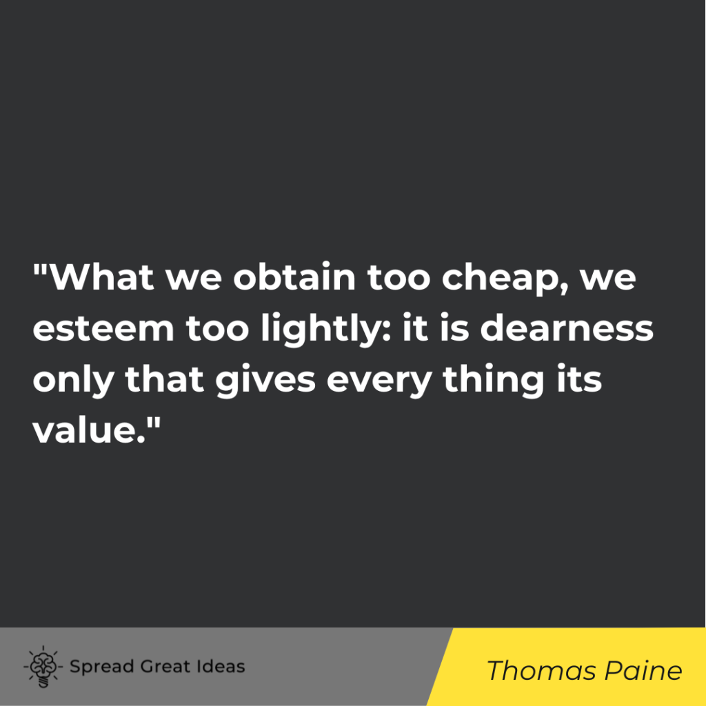 Thomas Paine quote on measuring wealth