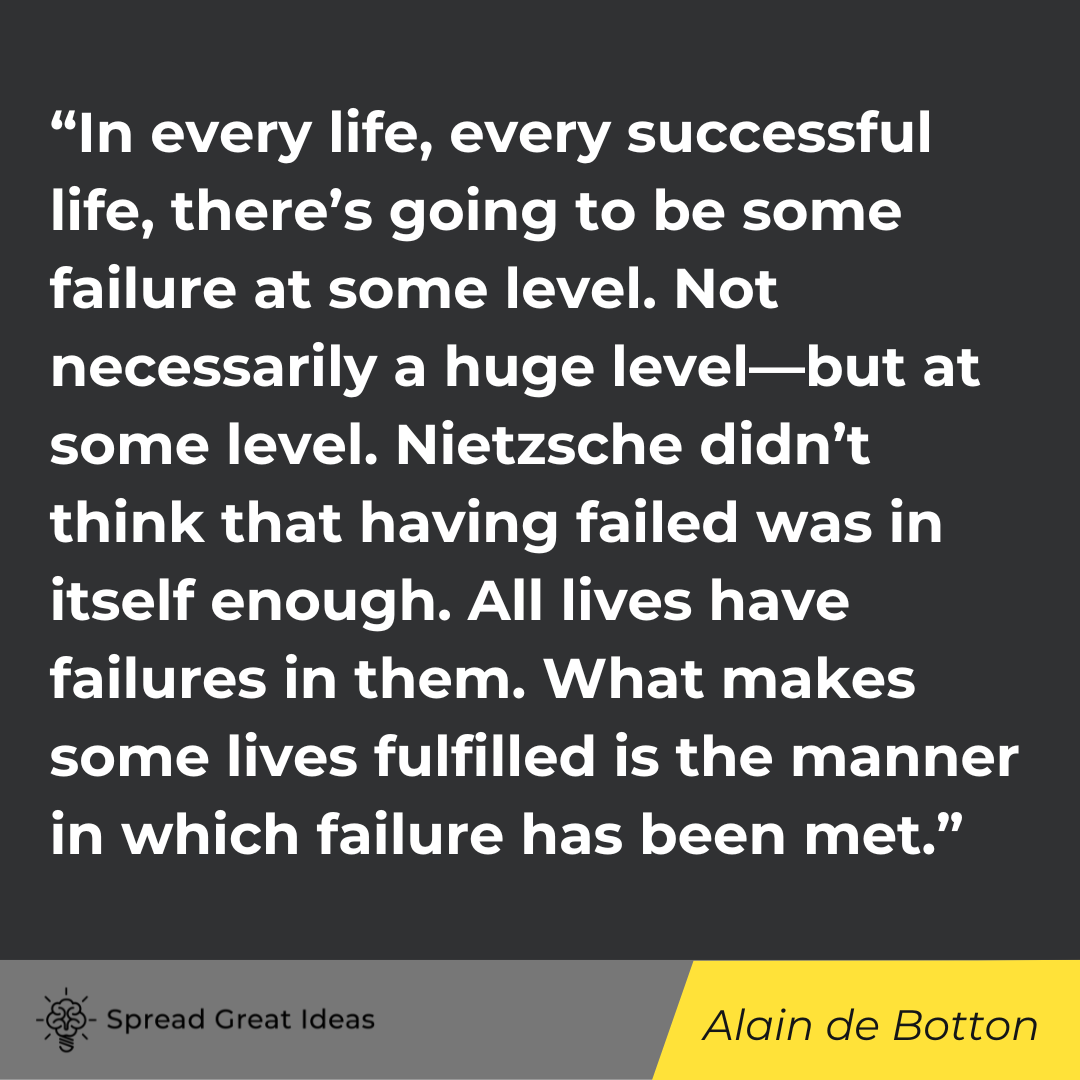 Alain de Botton quote on adversity