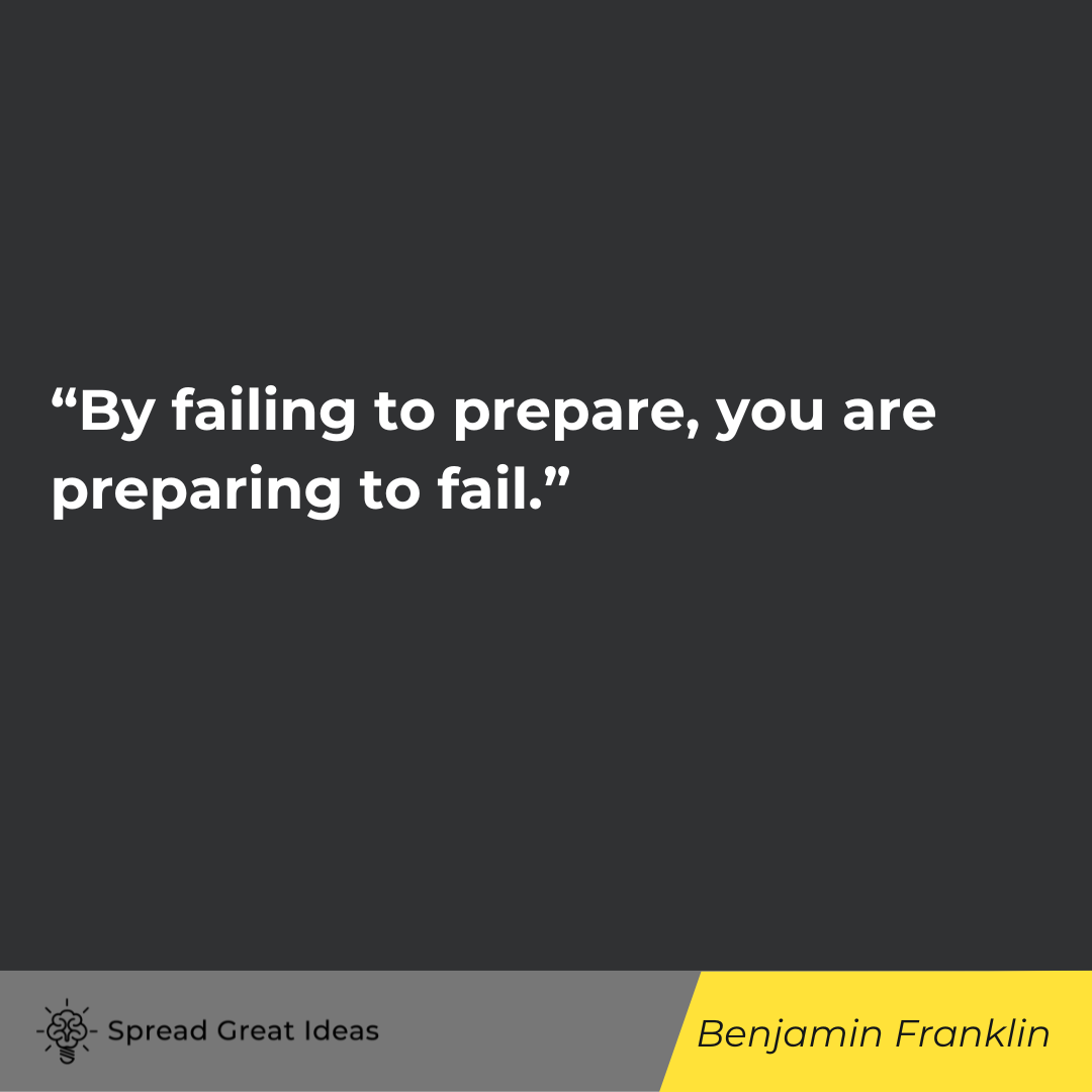 Benjamin Franklin quote on preparation