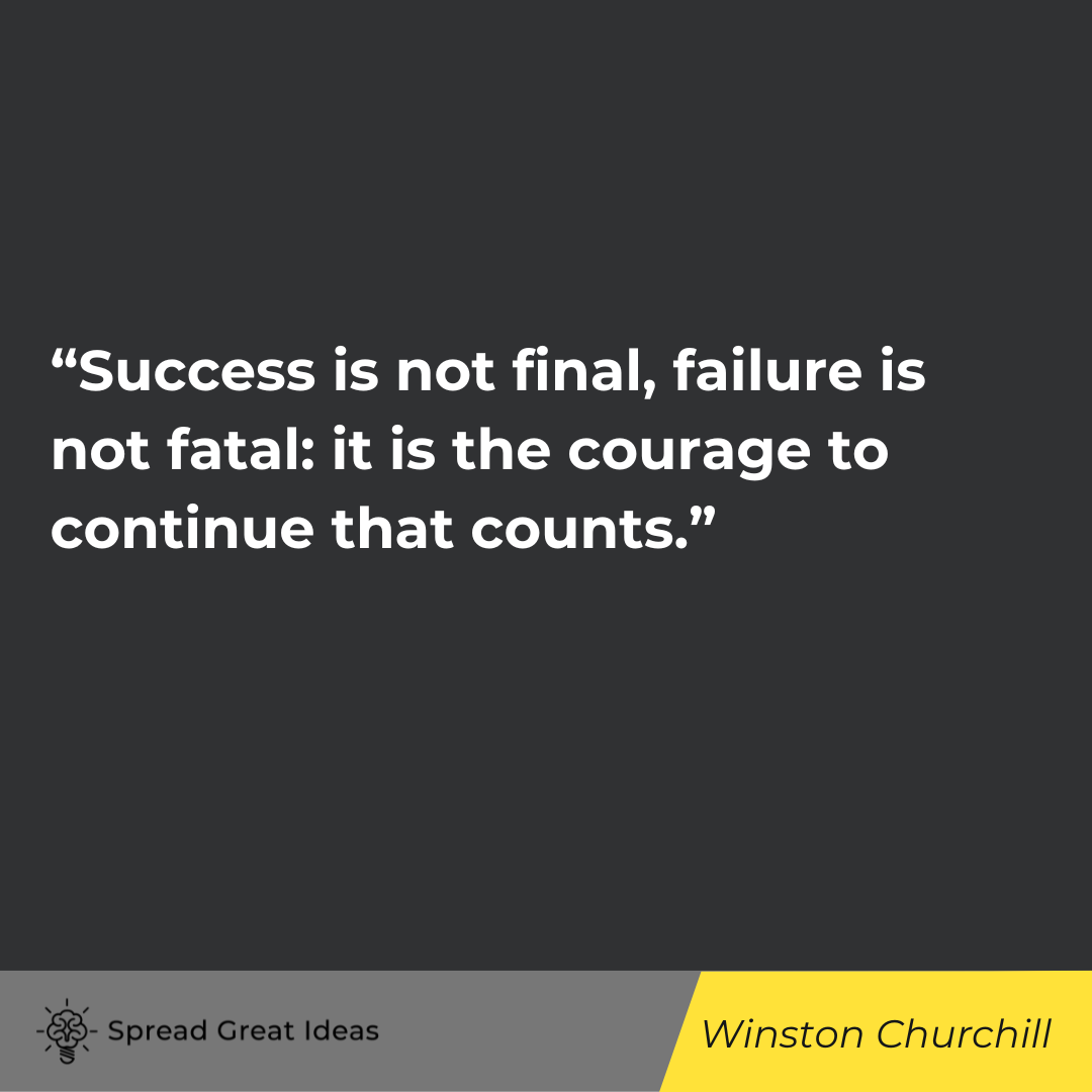 Winston Churchill quote on adversity and success