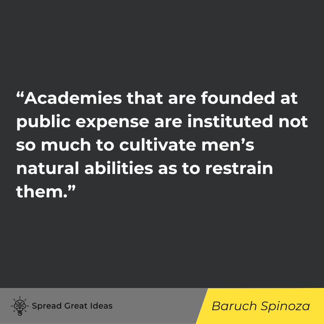 Baruch Spinoza quote on indoctrination.