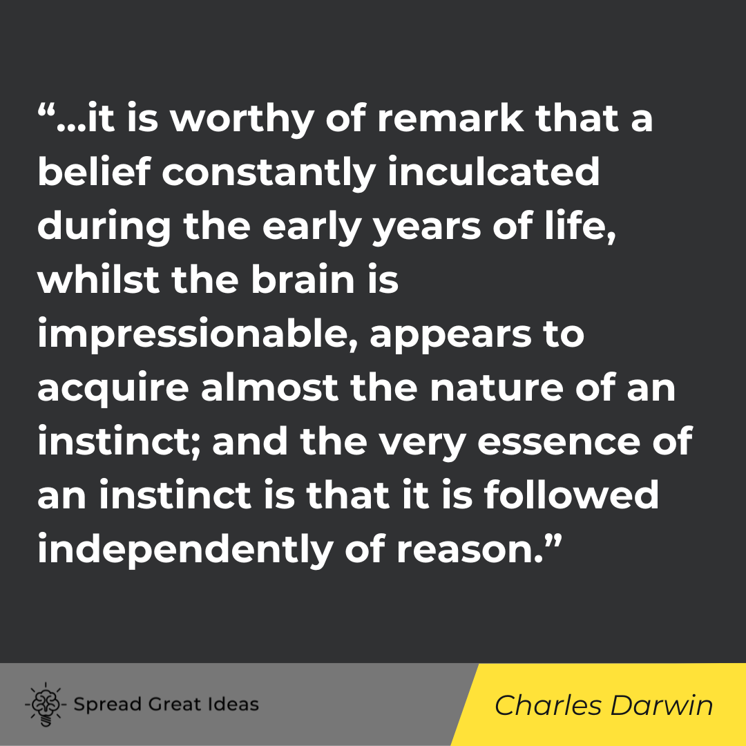 Charles Darwin quote on indoctrination