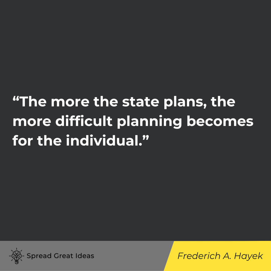 Frederich A. Hayek quote on government tyranny