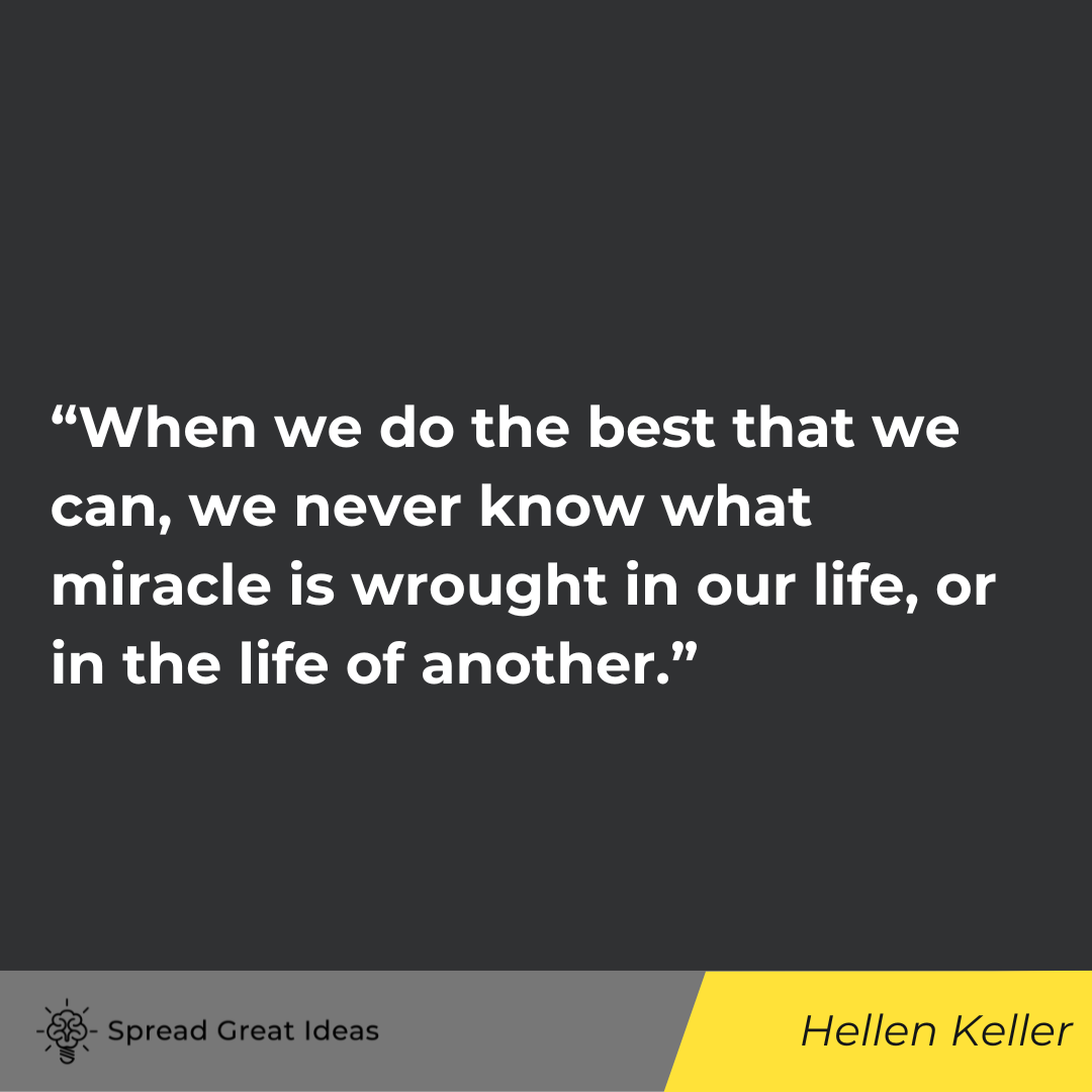 Hellen Keller quote on doing your best