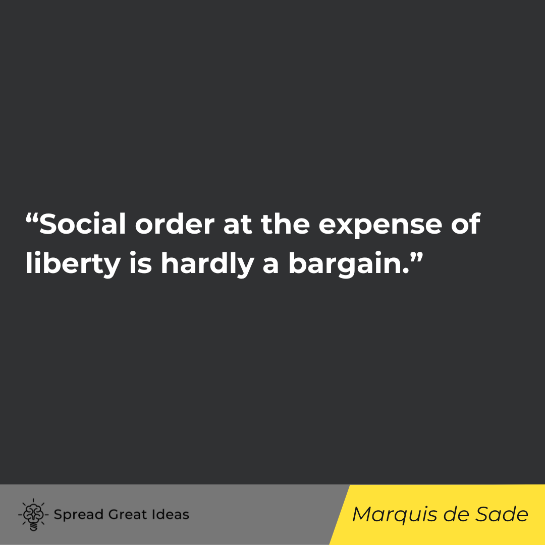 Marquis de Sade quote on government tyranny