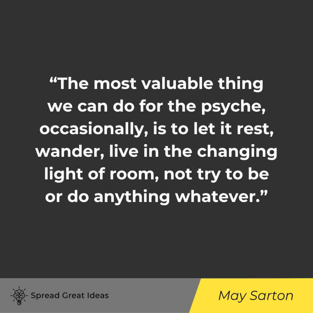 May Sarton quote on rest