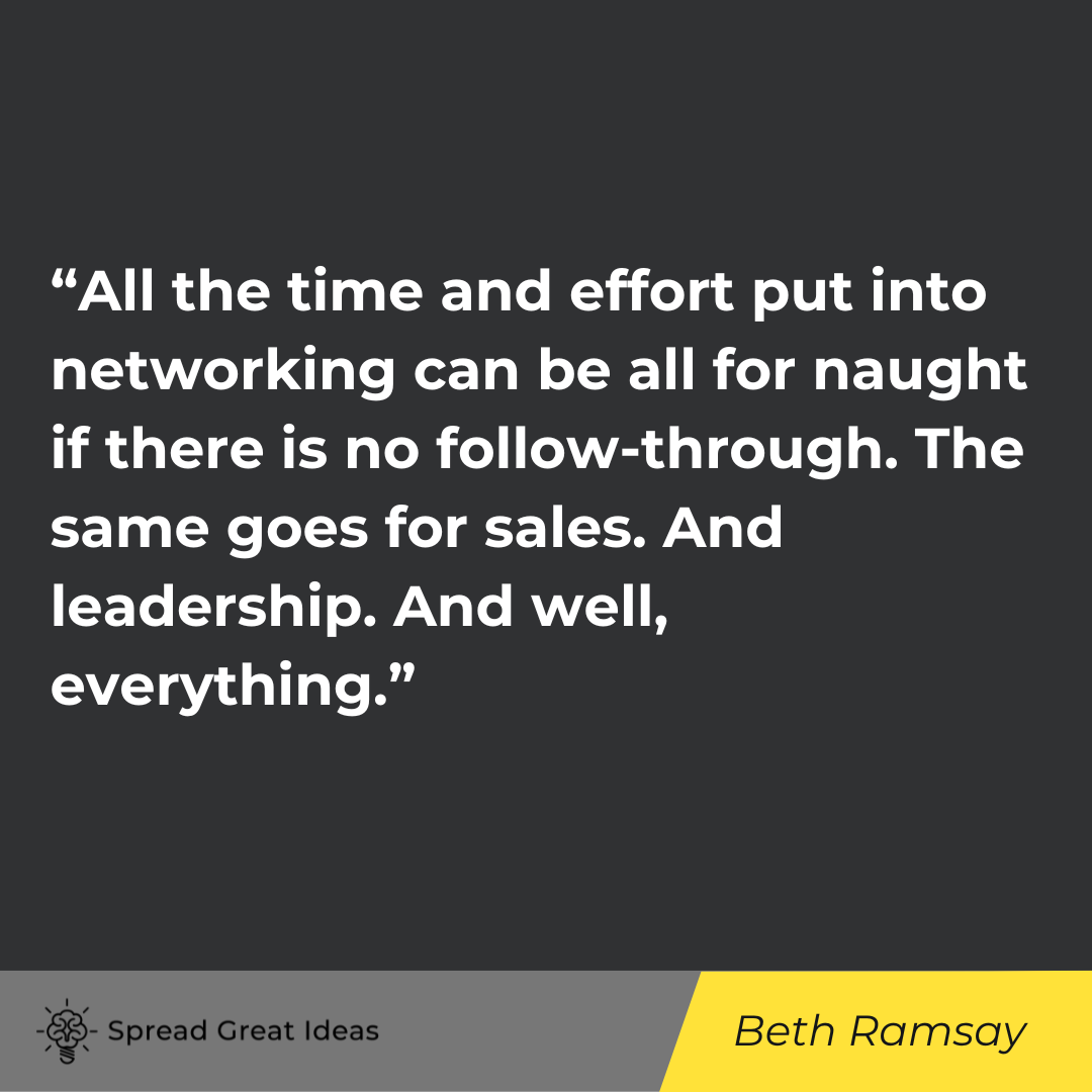 Beth Ramsay Quote on Networking