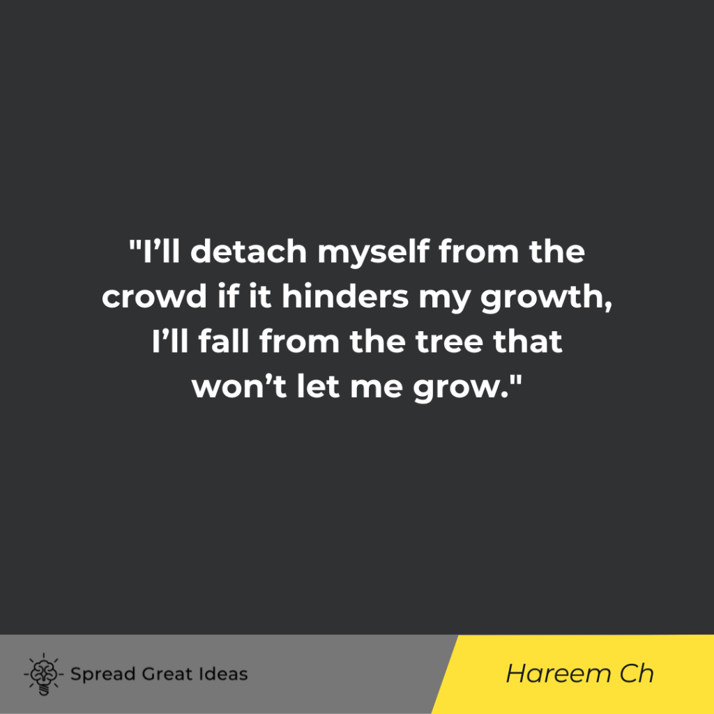 Hareem Ch quote on detachment