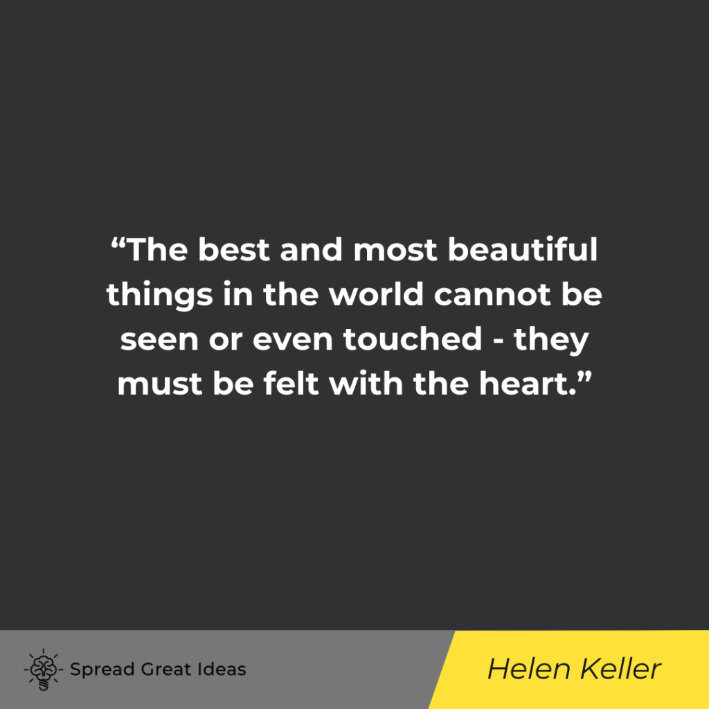 Helen Keller quote on good heart