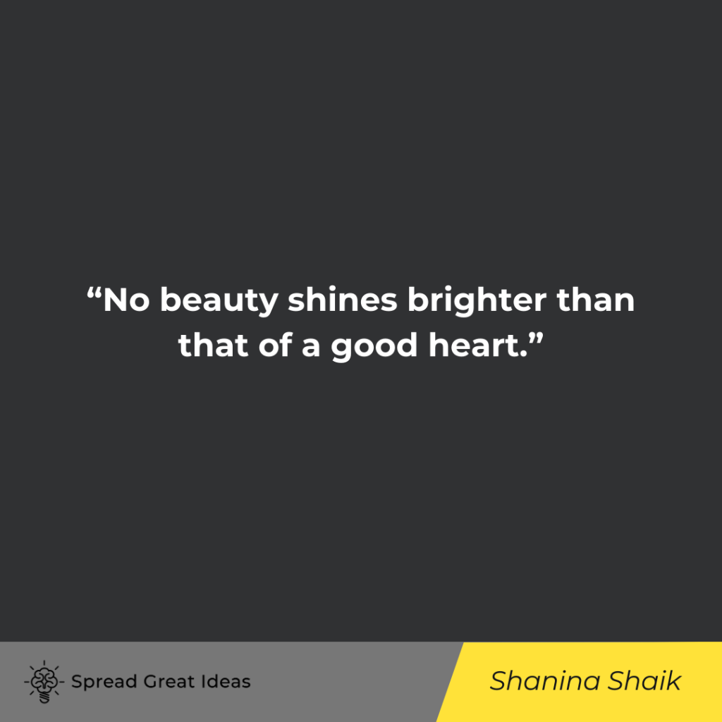 Shanina Shaik quote on good heart