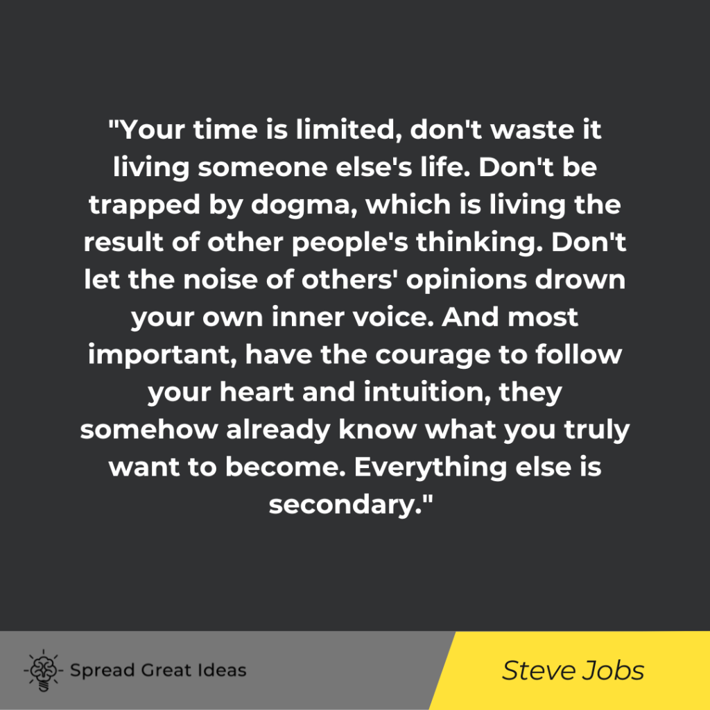 Steve Jobs quote on trust your gut