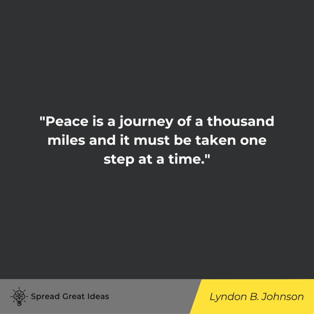 Lyndon B. Johnson quote on peace