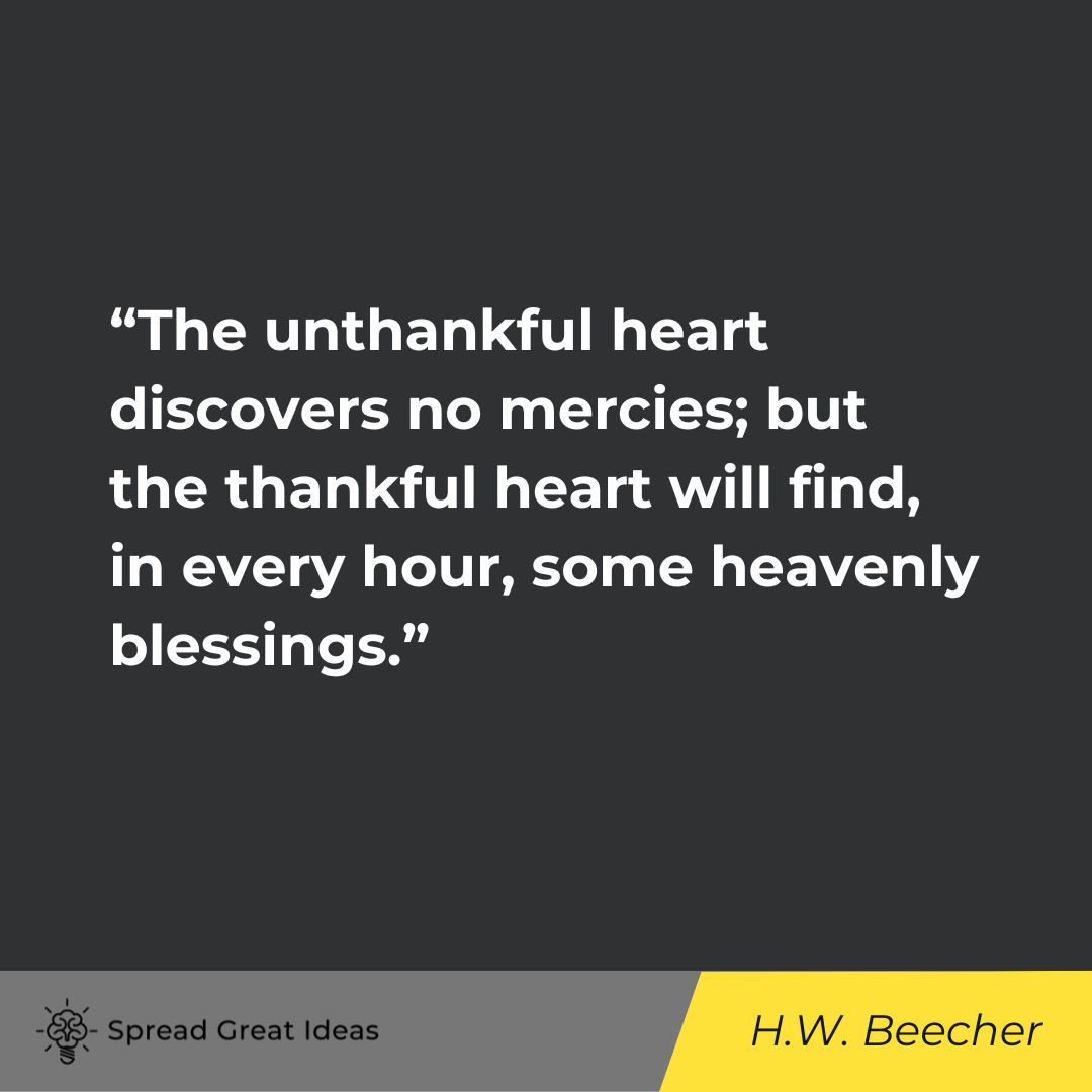Henry Ward Beecher on Thankful Quotes