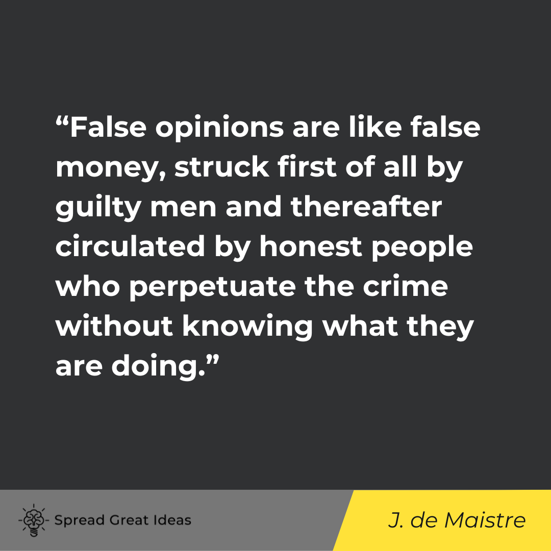 Joseph de Maistre on Critical Thinking & Free Speech Quotes