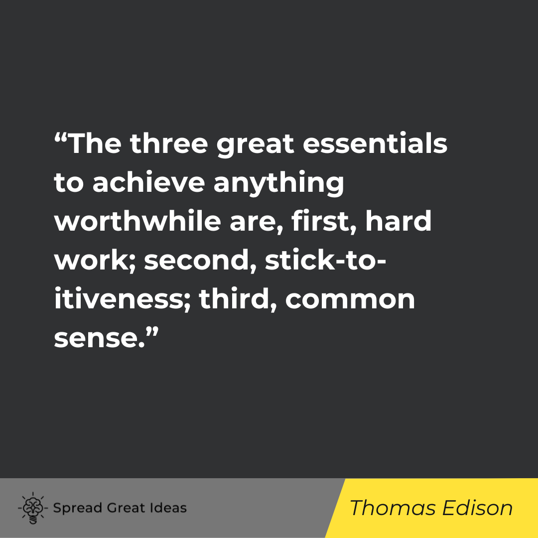 Thomas Edison on Hard Work Quotes