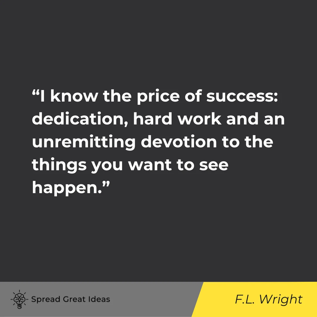 Frank Lloyd Wright on Hard Work Quotes