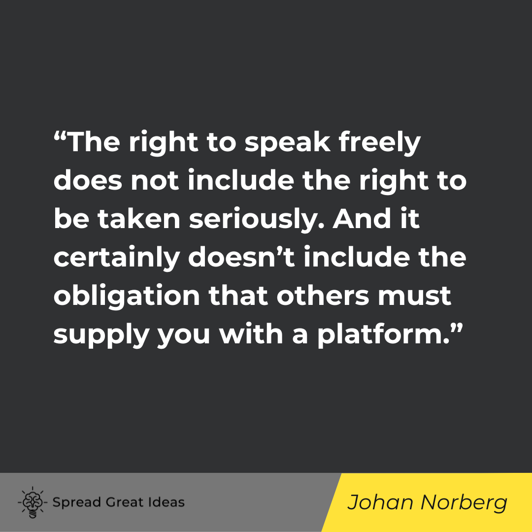 Johan Norberg on Free Speech Quotes