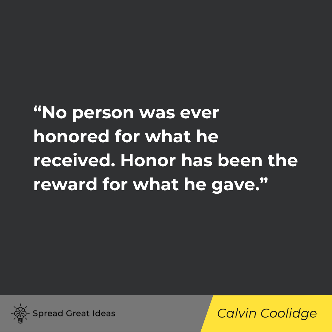 Calvin Coolidge on Appreciation Quotes