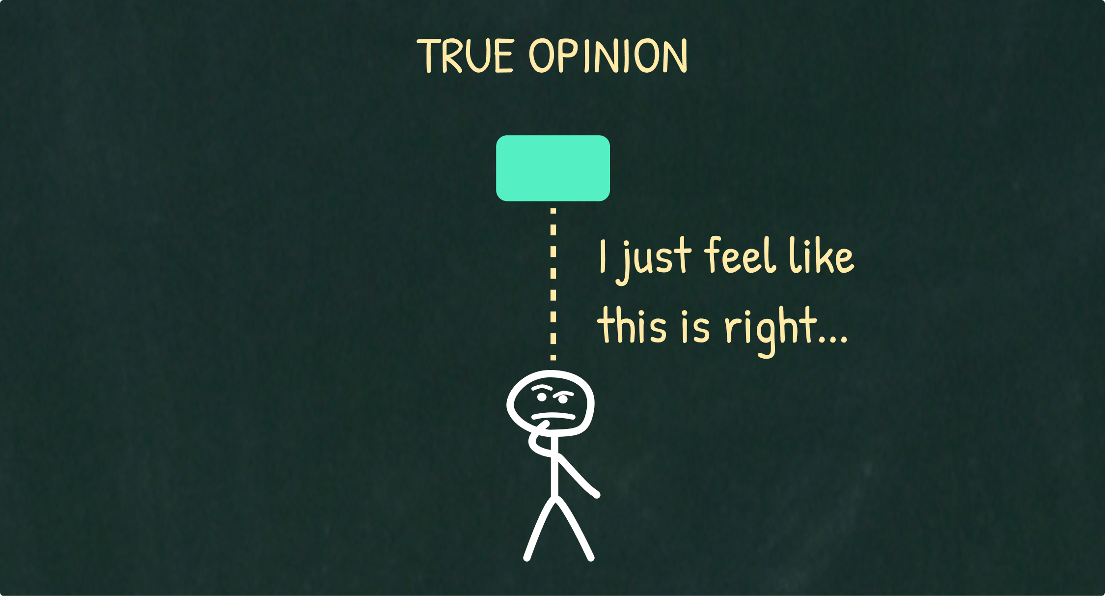 True opinion is something that feels right.