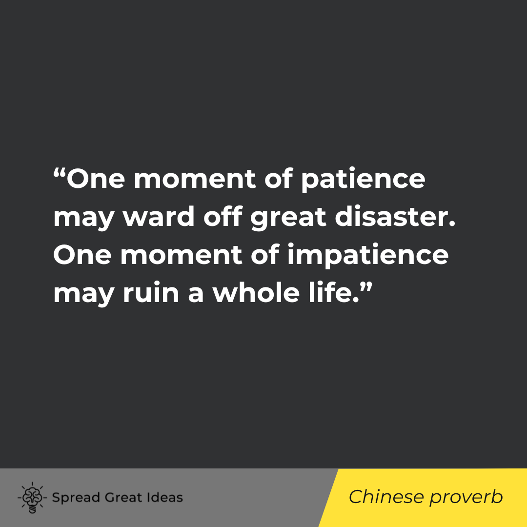 Chinese proverb on Patience Quotes
