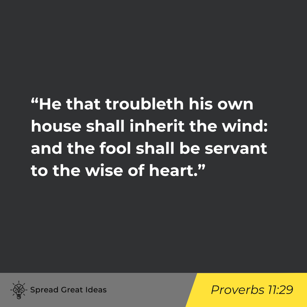 Proverbs 11:29 on Wisdom & Philosophy Quotes