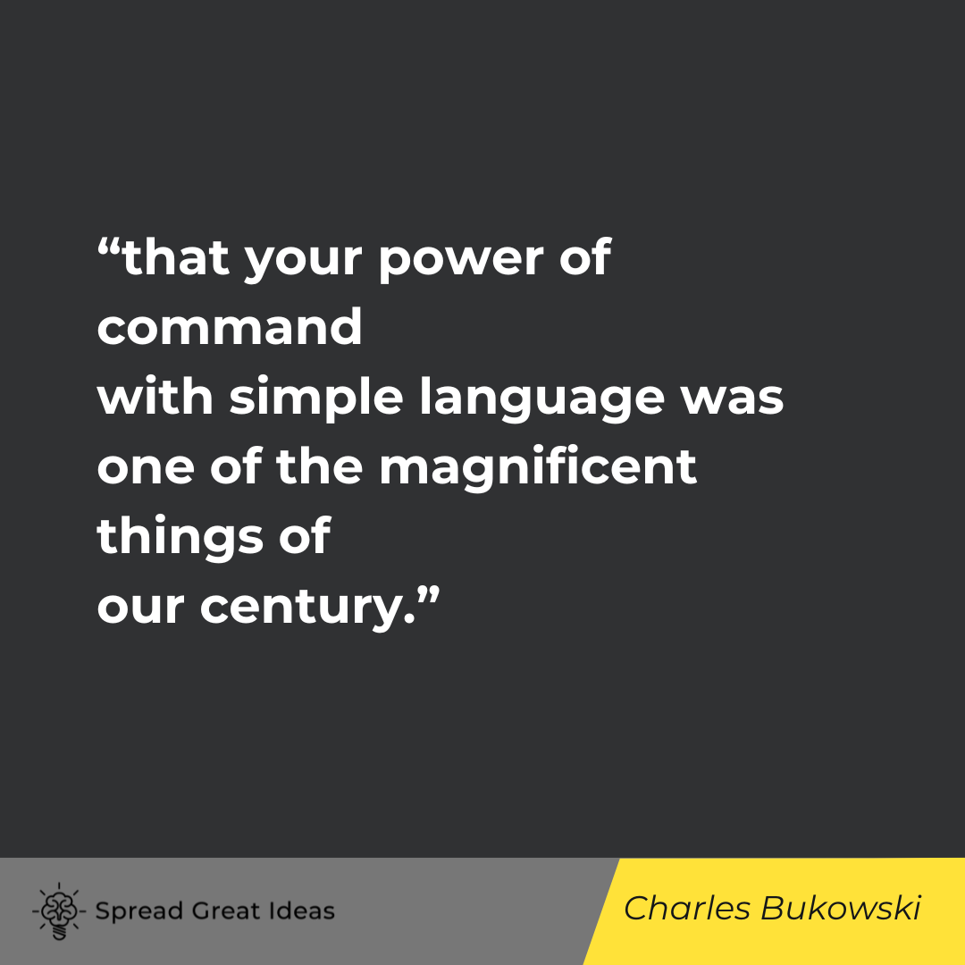 Charles Bukowski on Speech Quotes
