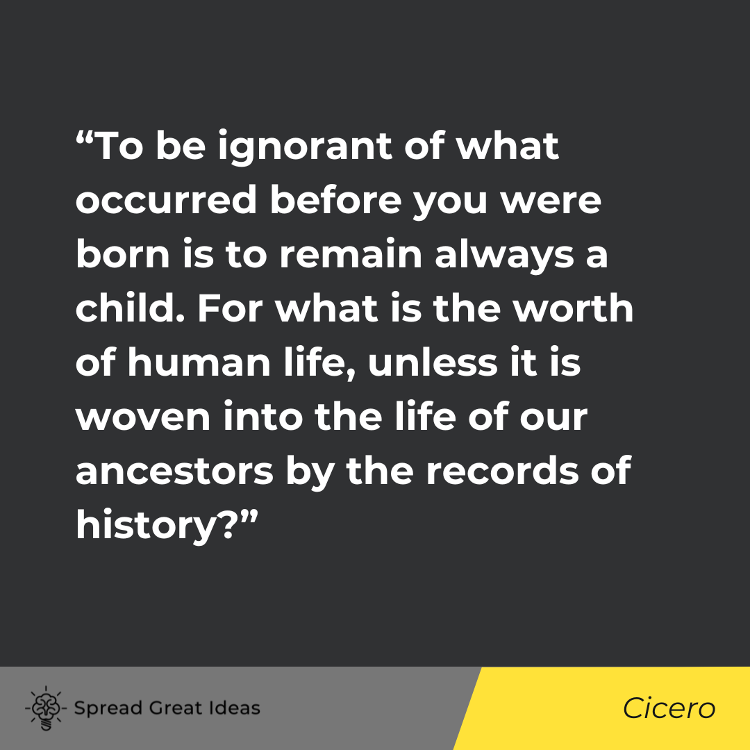 Cicero quote on learning from history