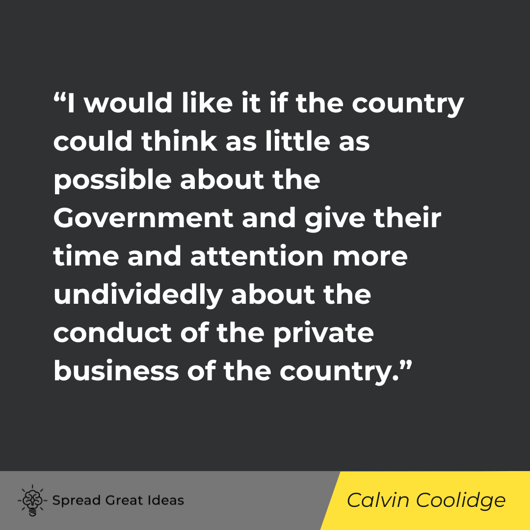 Calvin Coolidge on Free Market Quotes