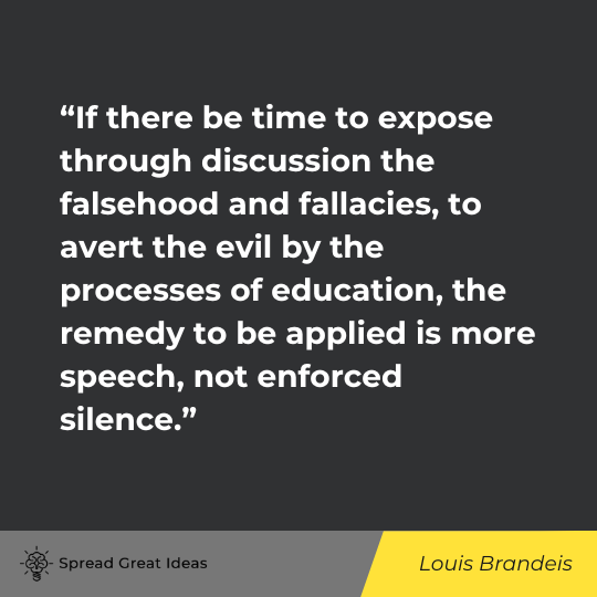 Louis Brandeis Quote on Freedom of Speech