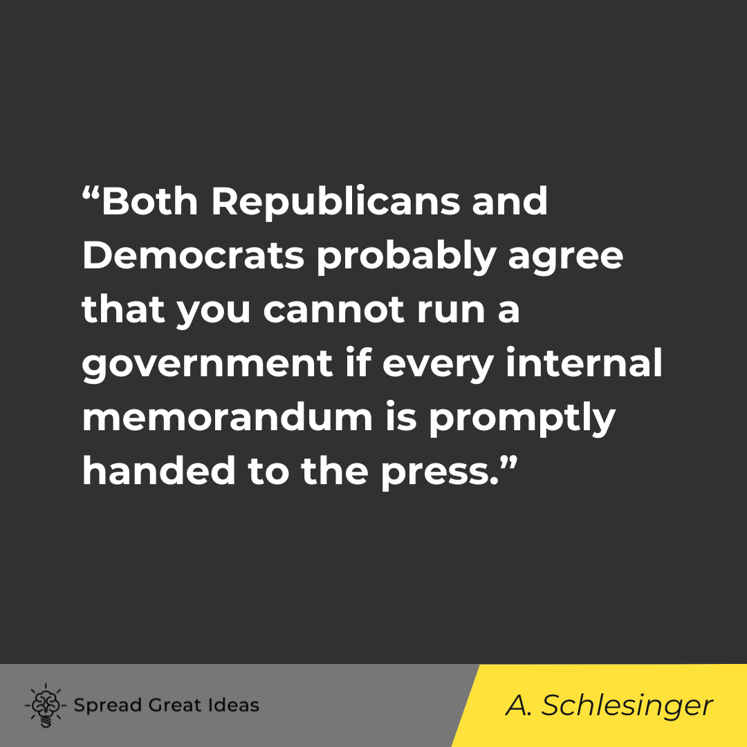 Arthur Schlesinger on Government Transparency Quotes