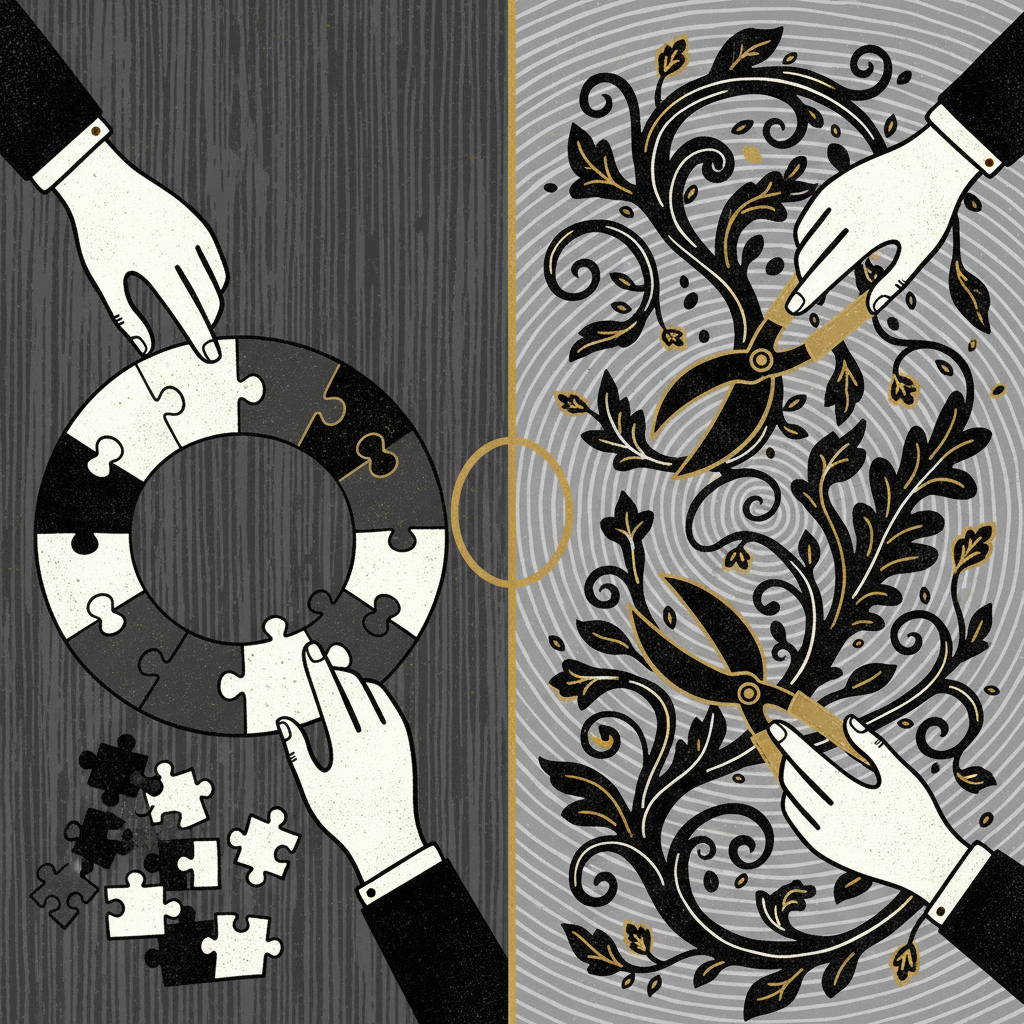 Solvable vs manageable - puzzle completion contrasted with garden tending