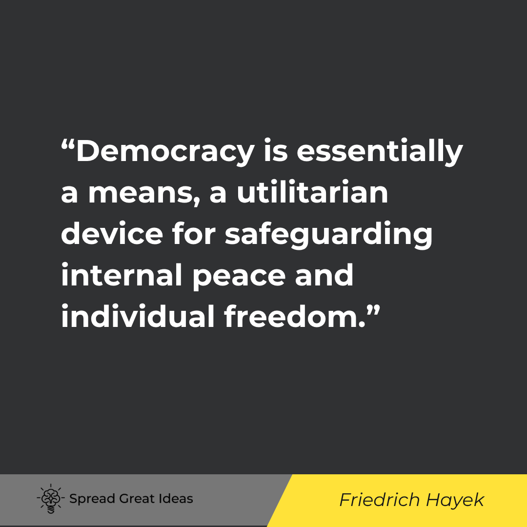 Democracy is essentially a means, a utilitarian device for safeguarding internal peace and individua...