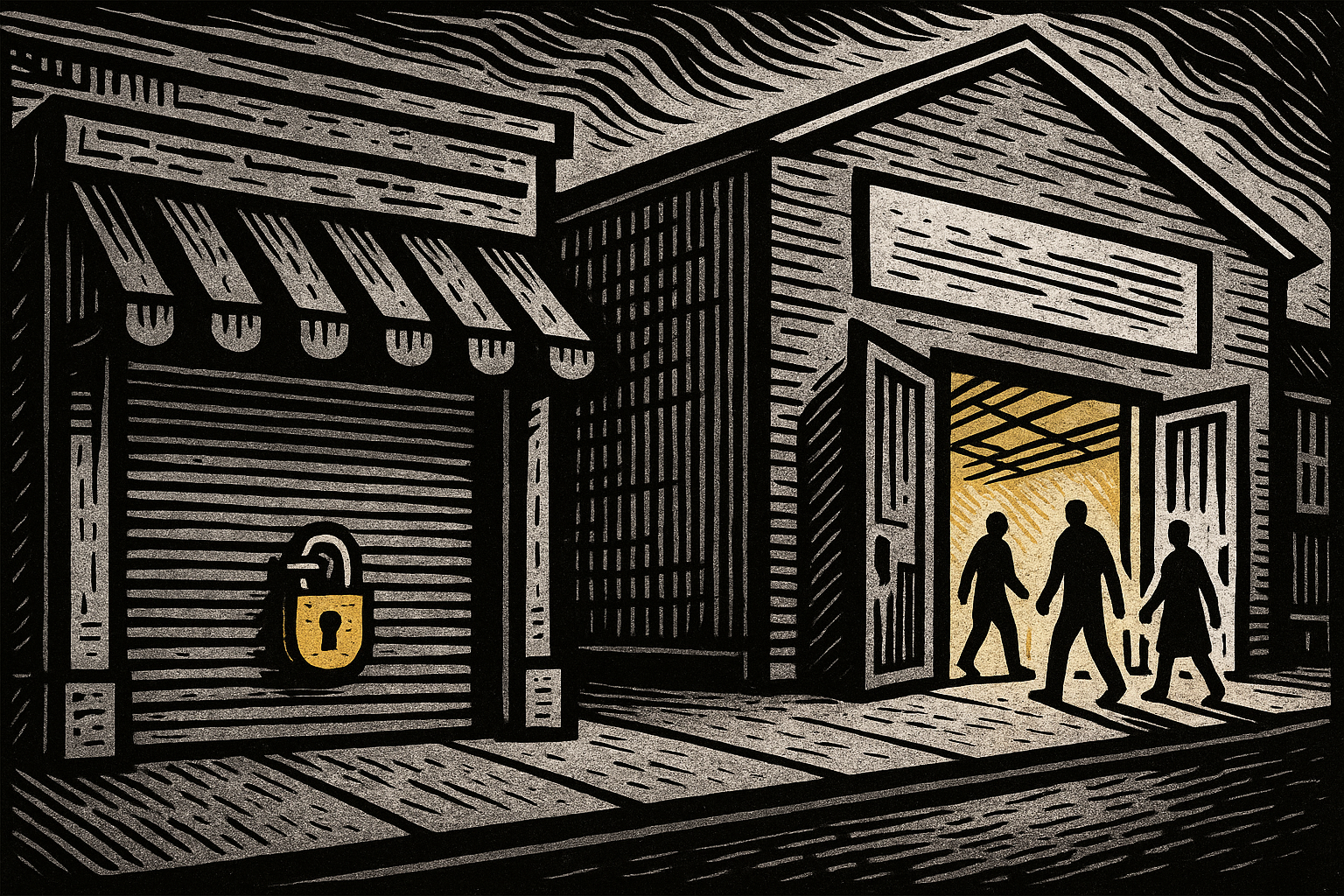COVID-era small business closures versus open big-box retail, 2020