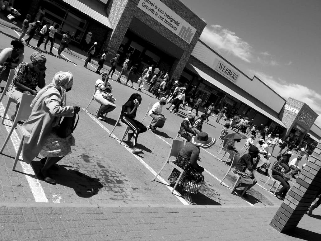 South Africans queuing for social grants