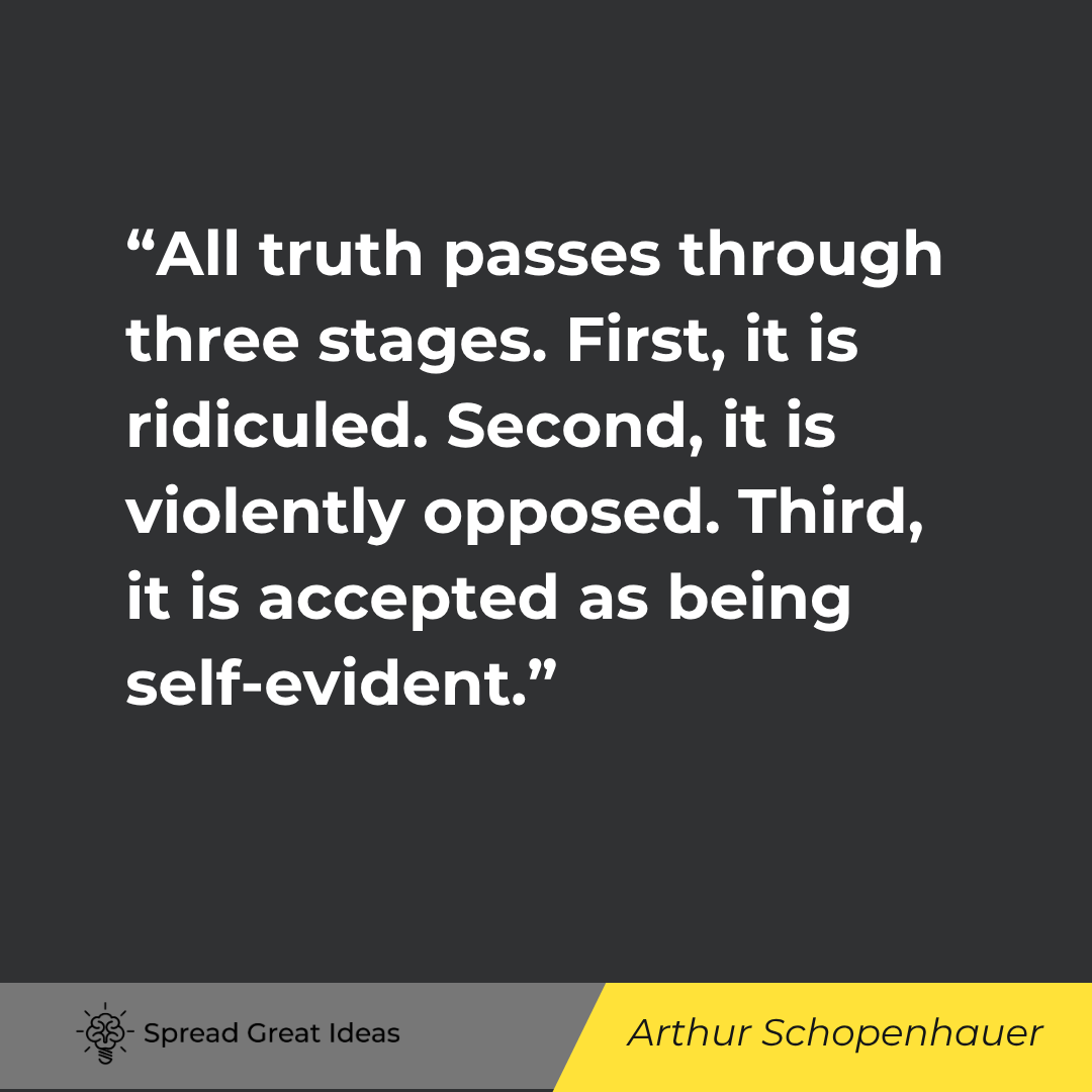 Arthur Schopenhauer: All truth passes through three stages...
