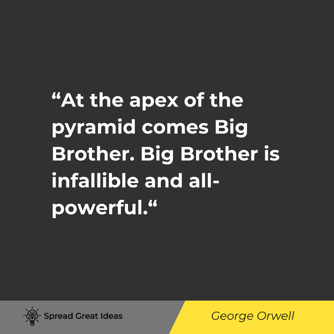 At the apex of the pyramid comes Big Brother. Big Brother is infallible and all-powerful. Every succ...